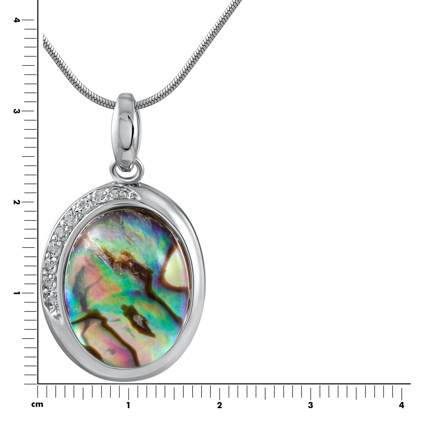 Anhänger mit Kette keine / nicht relevant 925/- Sterling Silber rhodiniert 47,0cm Abalone