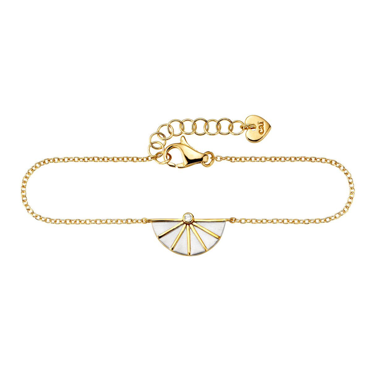 cai love Fußkette keine / nicht relevant 925/- Sterling Silber vergoldet 25,0cm Zirkonia