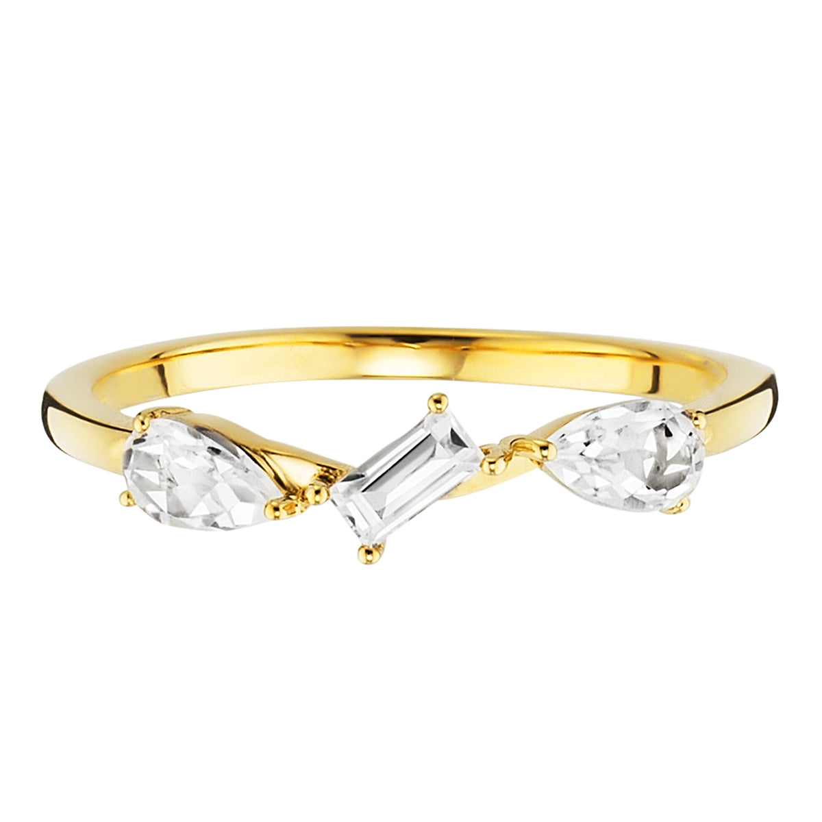cai Ring 925/- Sterling Silber vergoldet Weißtopas 0,613
