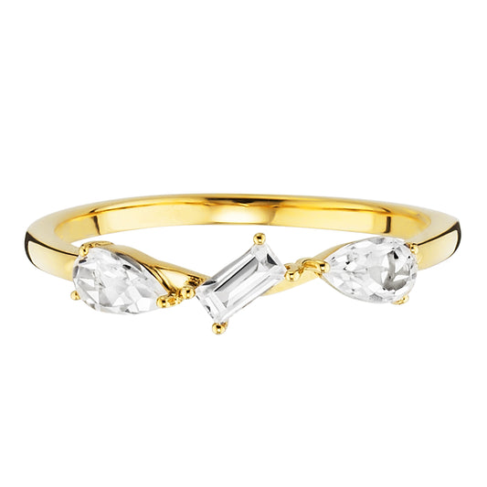 cai Ring 925/- Sterling Silber vergoldet Weißtopas 0,613