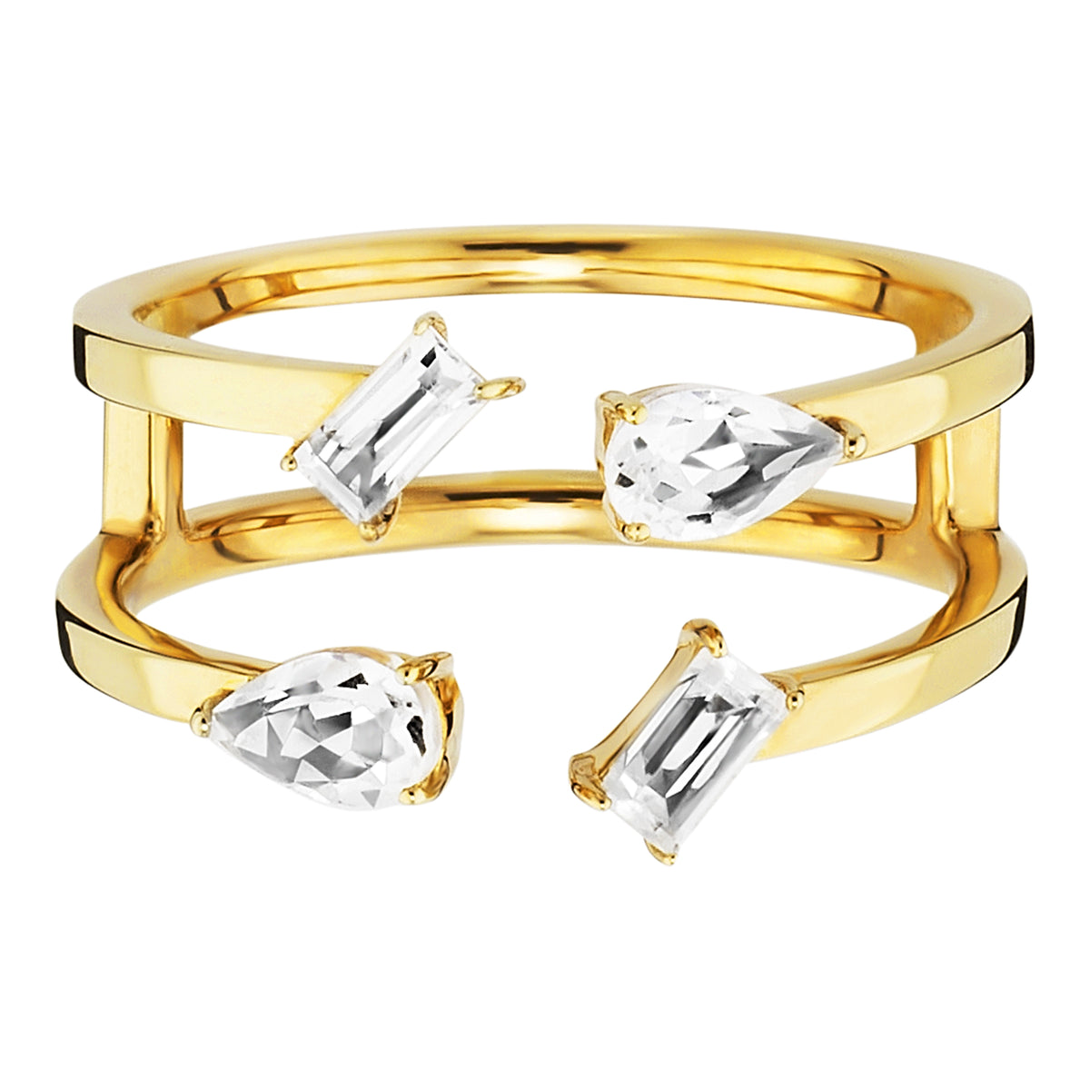 cai Ring 925/- Sterling Silber vergoldet Weißtopas 0,74ct