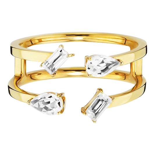 cai Ring 925/- Sterling Silber vergoldet Weißtopas 0,74ct