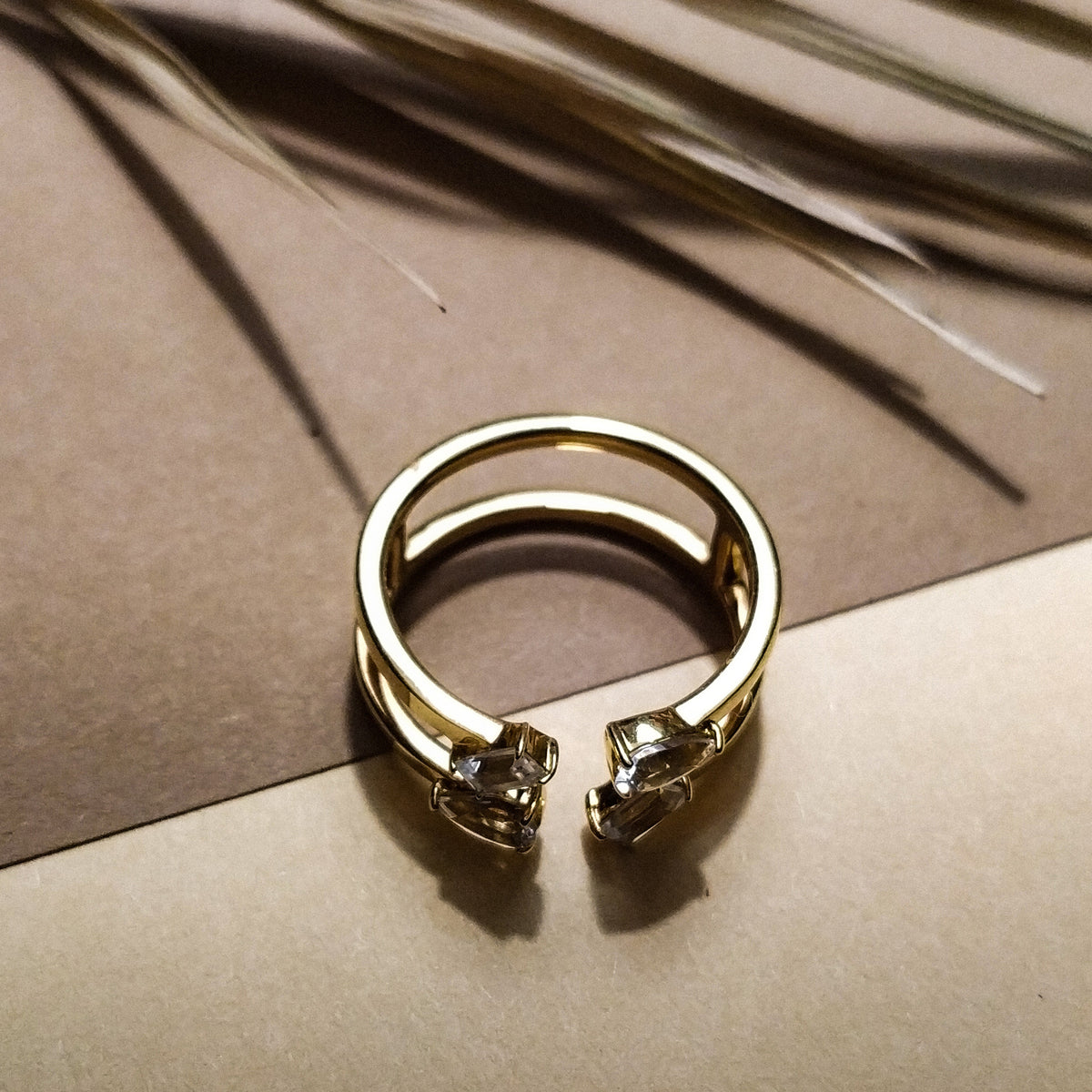 cai Ring 925/- Sterling Silber vergoldet Weißtopas 0,74ct