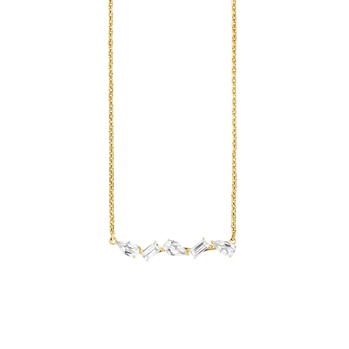 cai Collier Ankerkette 925/- Sterling Silber vergoldet 45,0cm Topas 0,983ct
