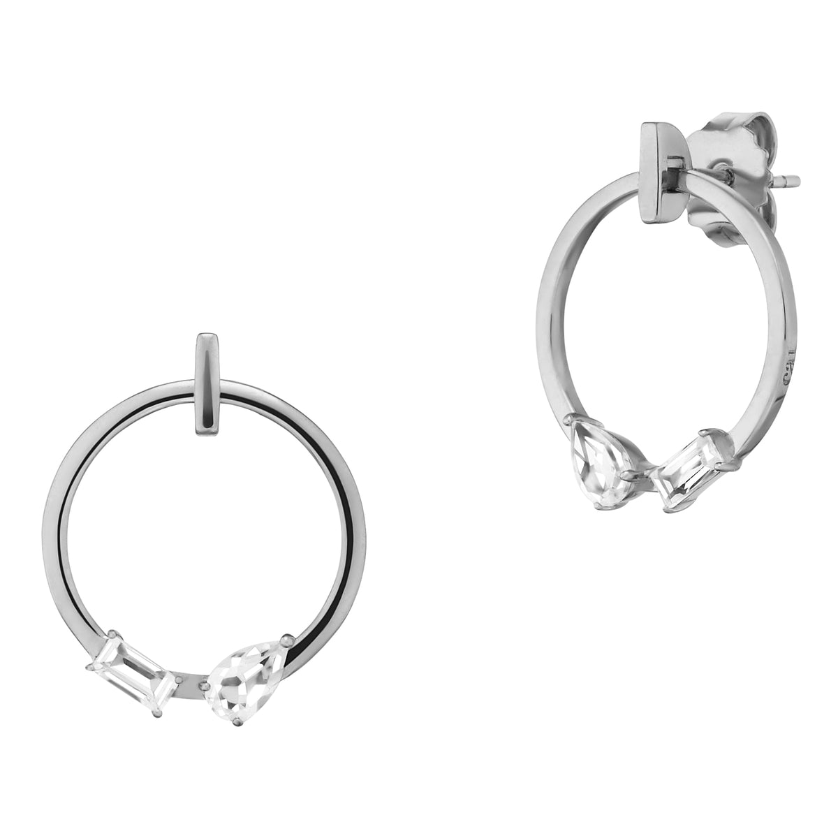 cai Ohrringe 925/- Sterling Silber rhodiniert 1,65cm Weißtopas 0,74ct