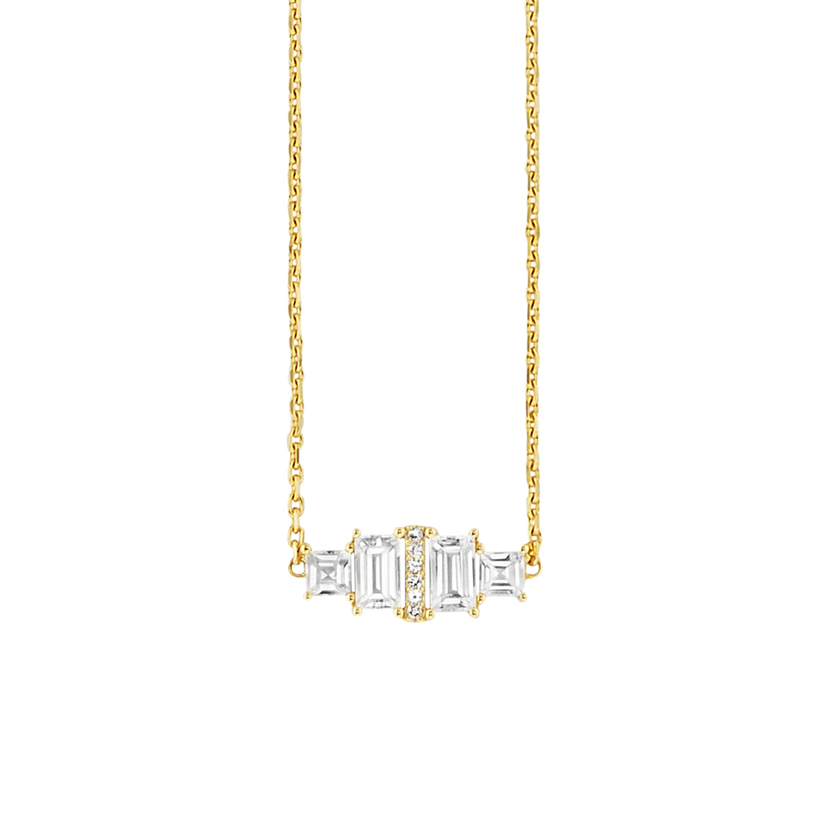 cai Halskette Ankerkette 925/- Sterling Silber vergoldet 45,0cm Topas 1,022ct