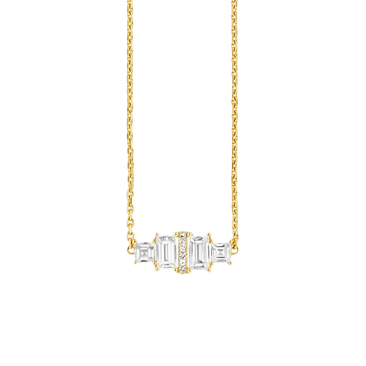 cai Halskette Ankerkette 925/- Sterling Silber vergoldet 45,0cm Topas 1,022ct