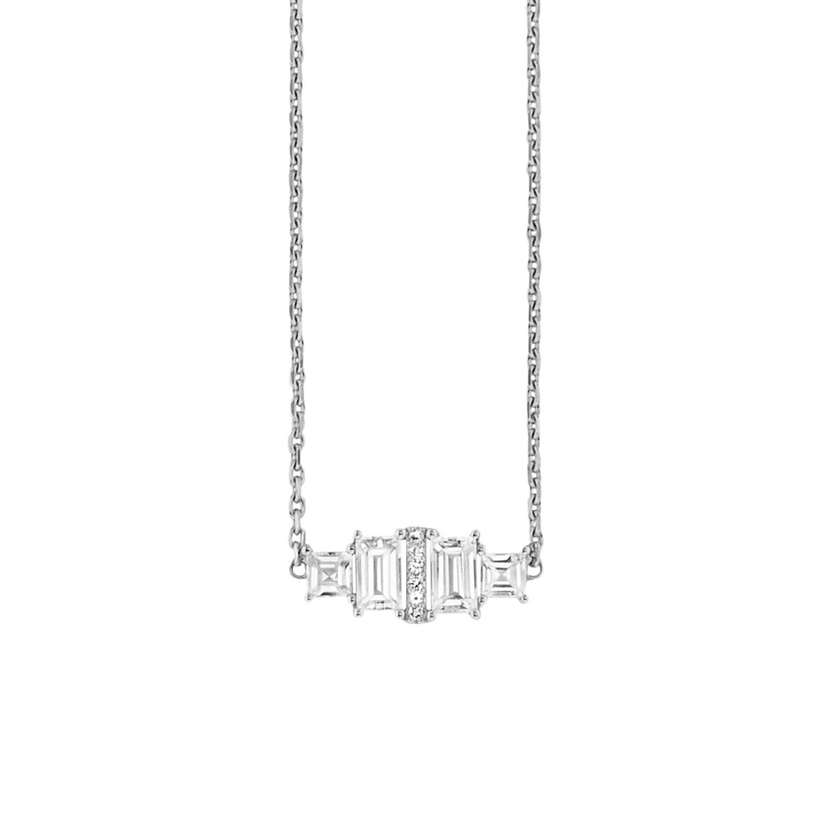 cai Halskette Ankerkette 925/- Sterling Silber rhodiniert 45,0cm Topas 1,022ct