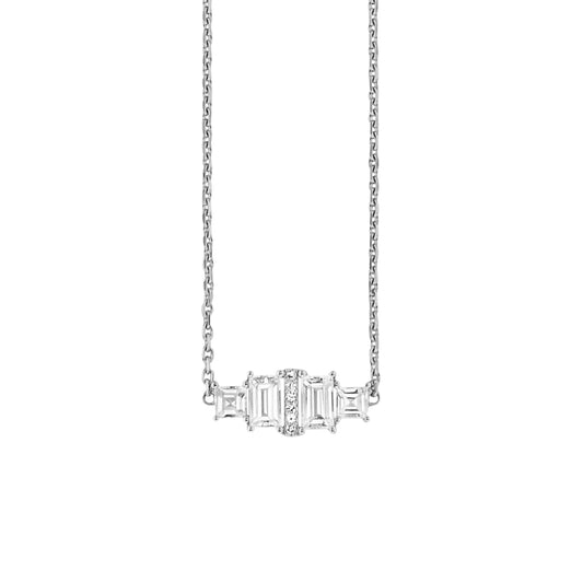 cai Halskette Ankerkette 925/- Sterling Silber rhodiniert 45,0cm Topas 1,022ct