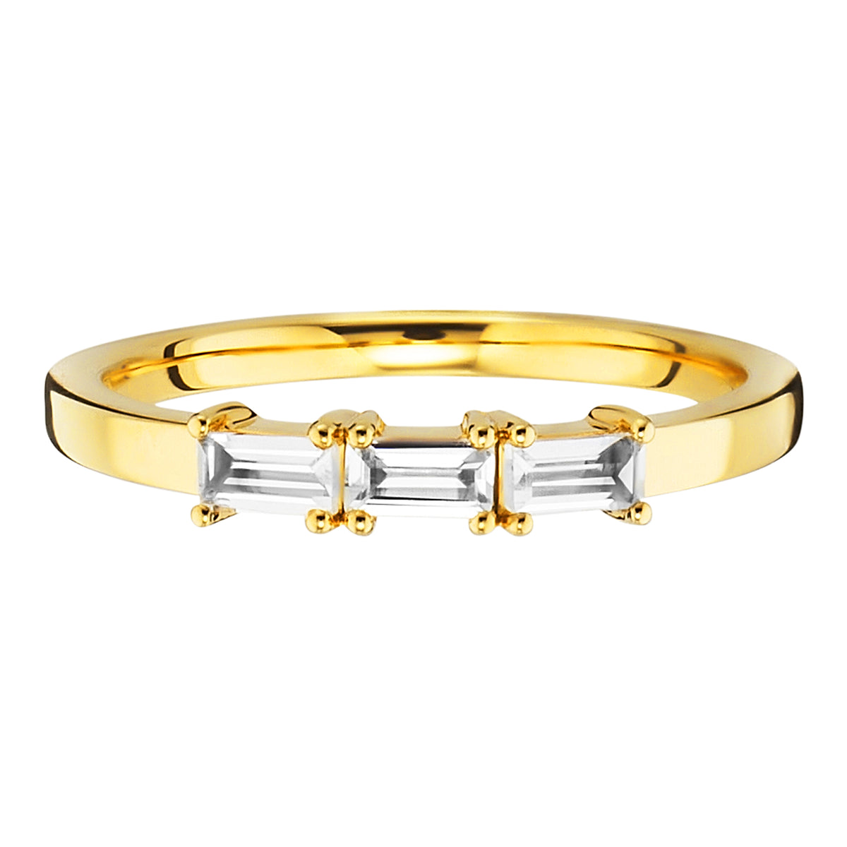 cai Ring 925/- Sterling Silber vergoldet Weißtopas 0,381ct