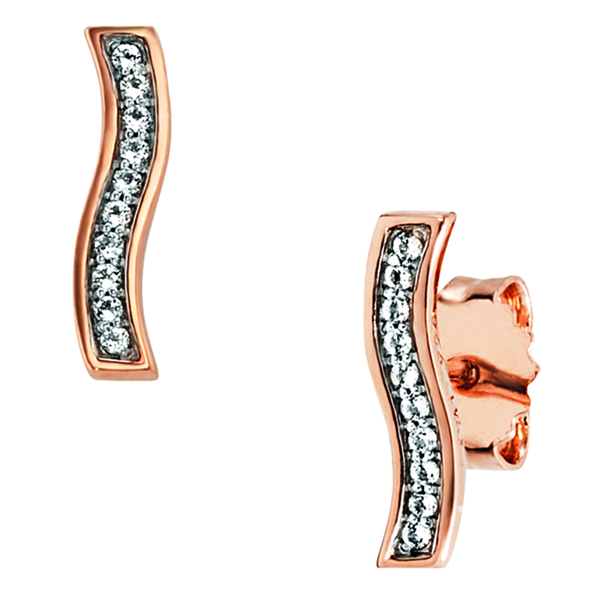 cai Ohrringe 925/- Sterling Silber rotvergoldet 1,25cm Topas 0,080ct