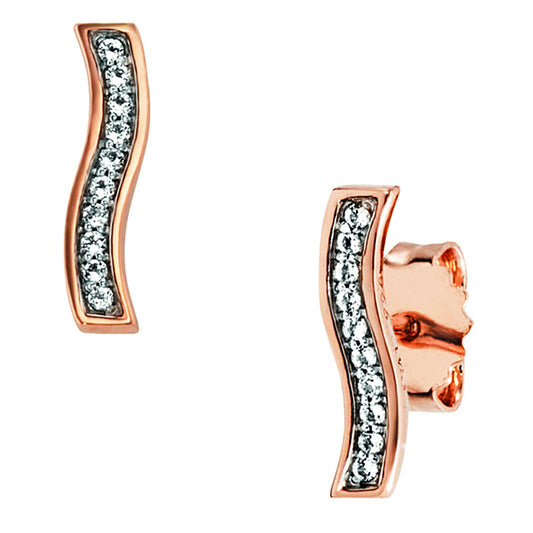 cai Ohrringe 925/- Sterling Silber rotvergoldet 1,25cm Topas 0,080ct