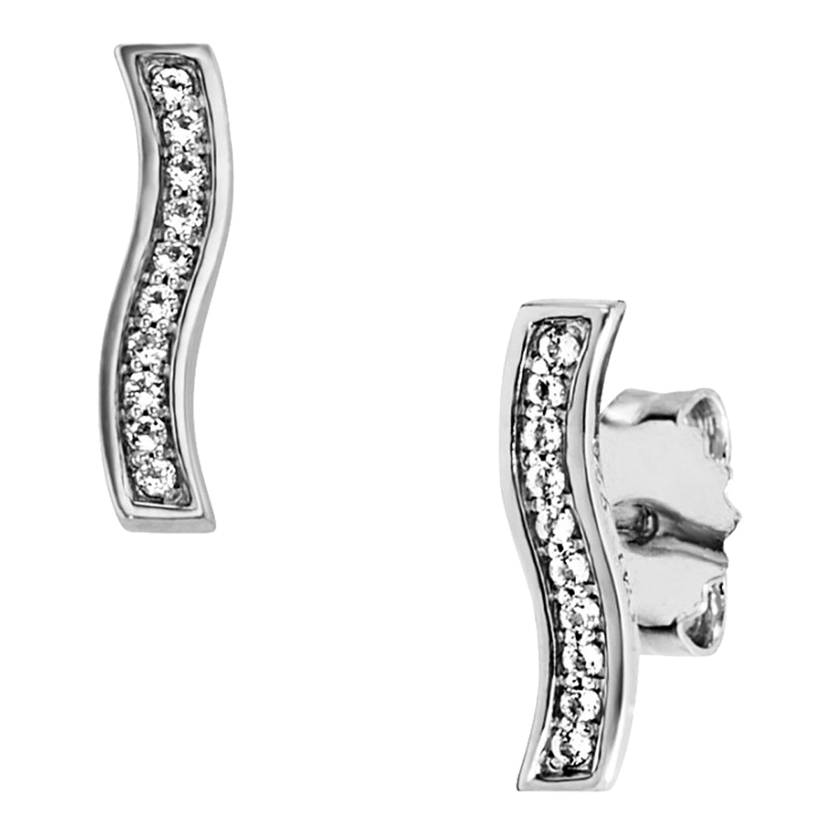 cai Ohrringe 925/- Sterling Silber rhodiniert 1,3cm Topas 0,080ct