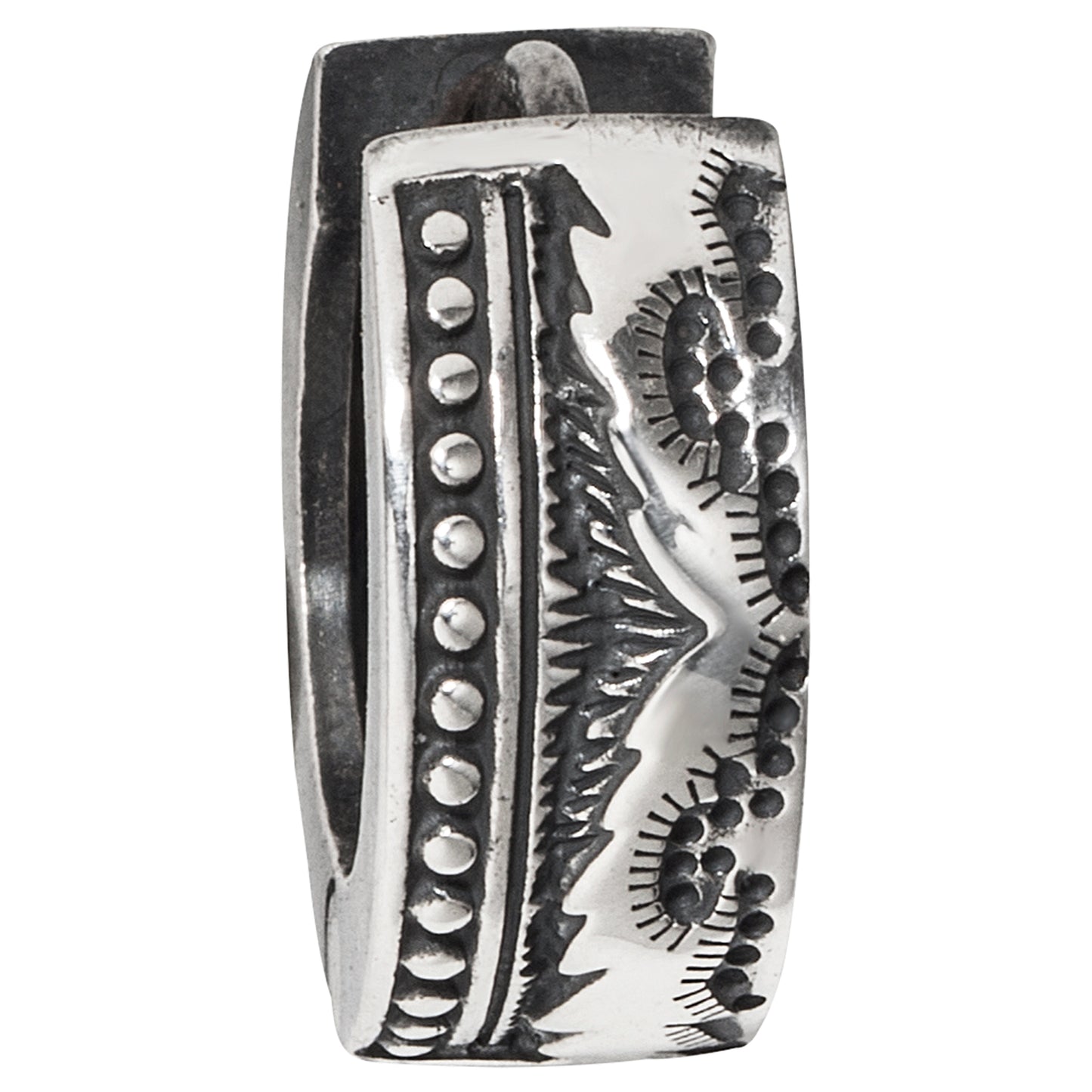 cai Single Creole 925/- Sterling Silber oxidiert 1,4cm ohne Stein