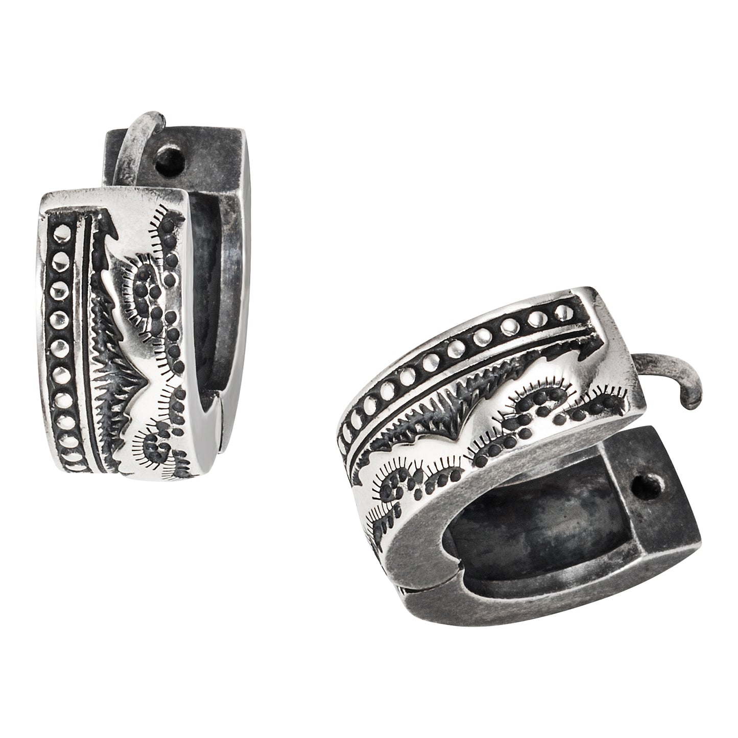 cai Single Creole 925/- Sterling Silber oxidiert 1,4cm ohne Stein