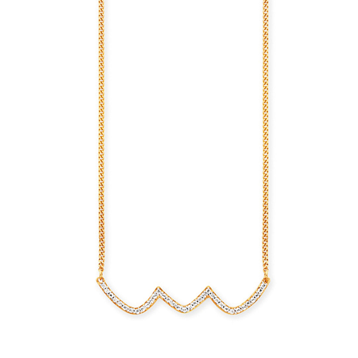 cai Collier Flachpanzerkette 925/- Sterling Silber vergoldet 45,0cm Topas 0,132ct