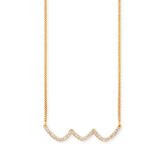 cai Collier Flachpanzerkette 925/- Sterling Silber vergoldet 45,0cm Topas 0,132ct