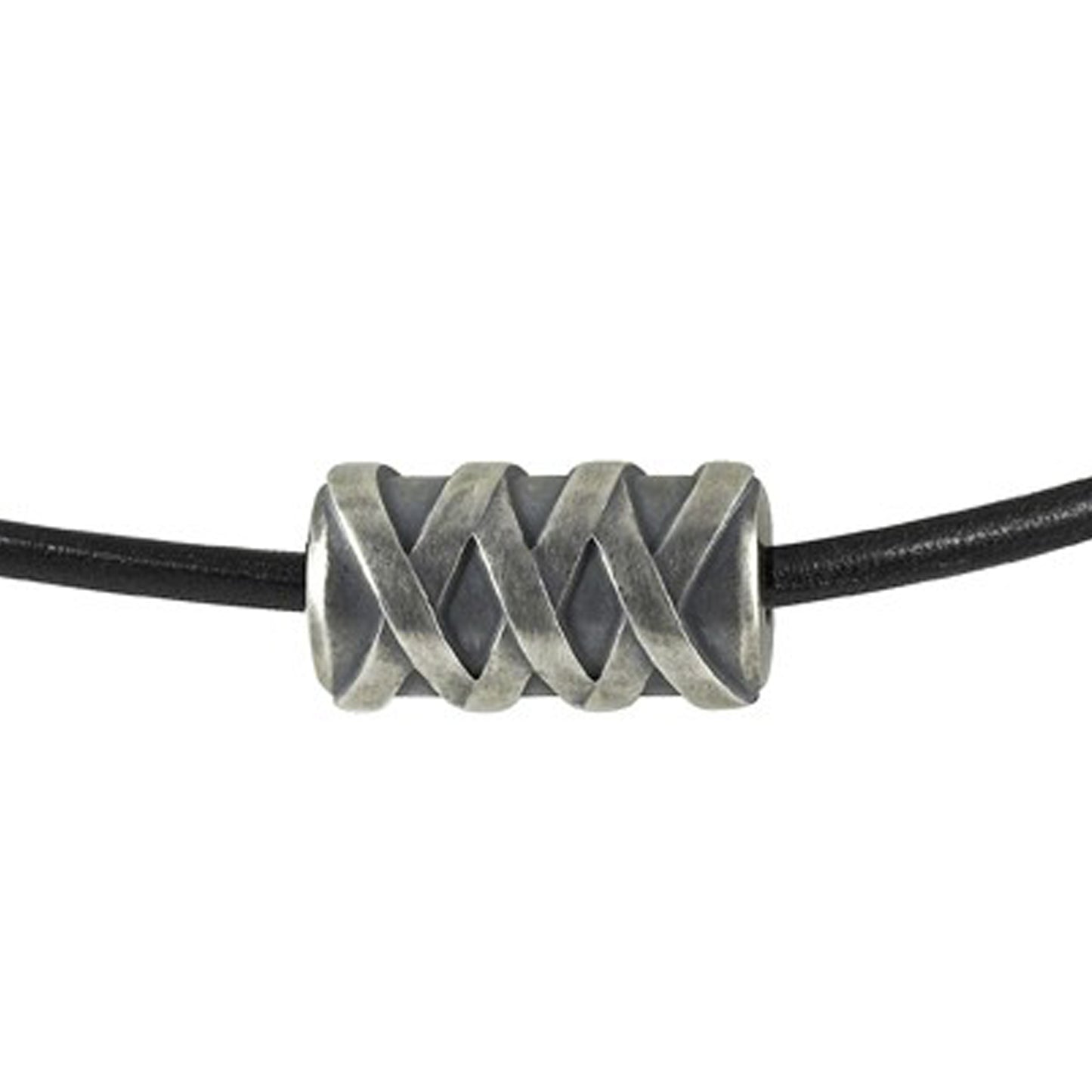 cai Halskette Lederband 925/- Sterling Silber rhodiniert 55cm ohne Stein