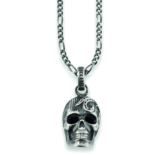 cai Anhänger mit Kette Figarokette 925/- Sterling Silber oxidiert 55cm ohne Stein