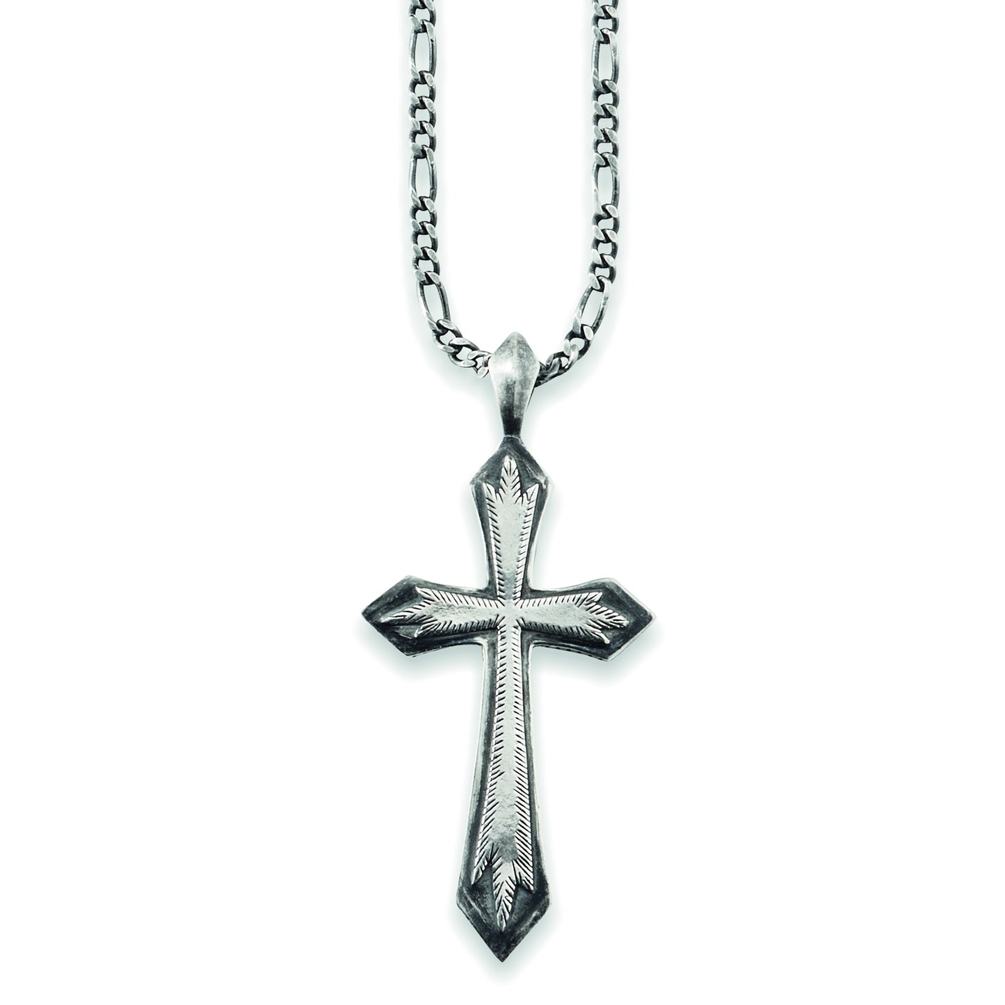 cai Anhänger mit Kette Figarokette 925/- Sterling Silber oxidiert 55cm ohne Stein