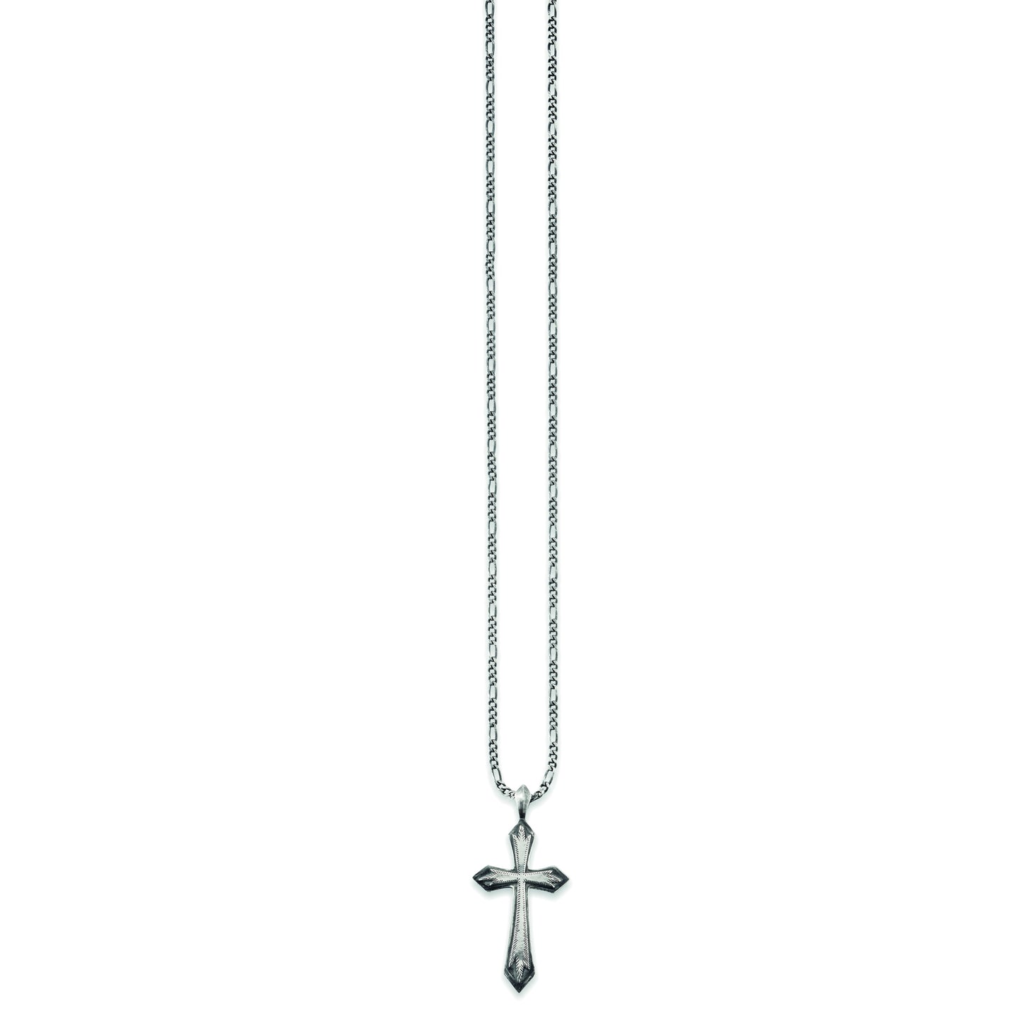 cai Anhänger mit Kette Figarokette 925/- Sterling Silber oxidiert 55cm ohne Stein