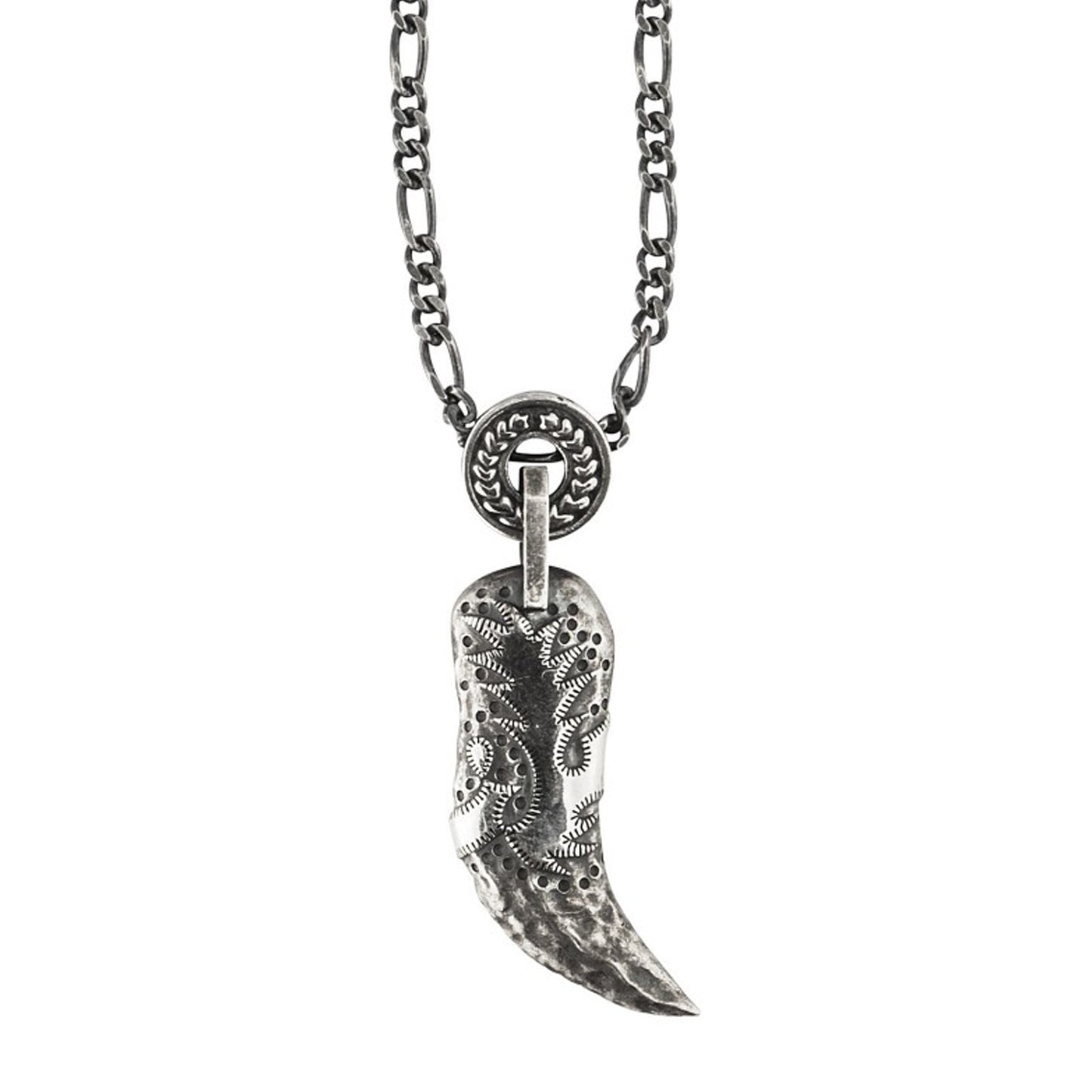 cai Anhänger mit Kette Figarokette 925/- Sterling Silber oxidiert 55cm ohne Stein