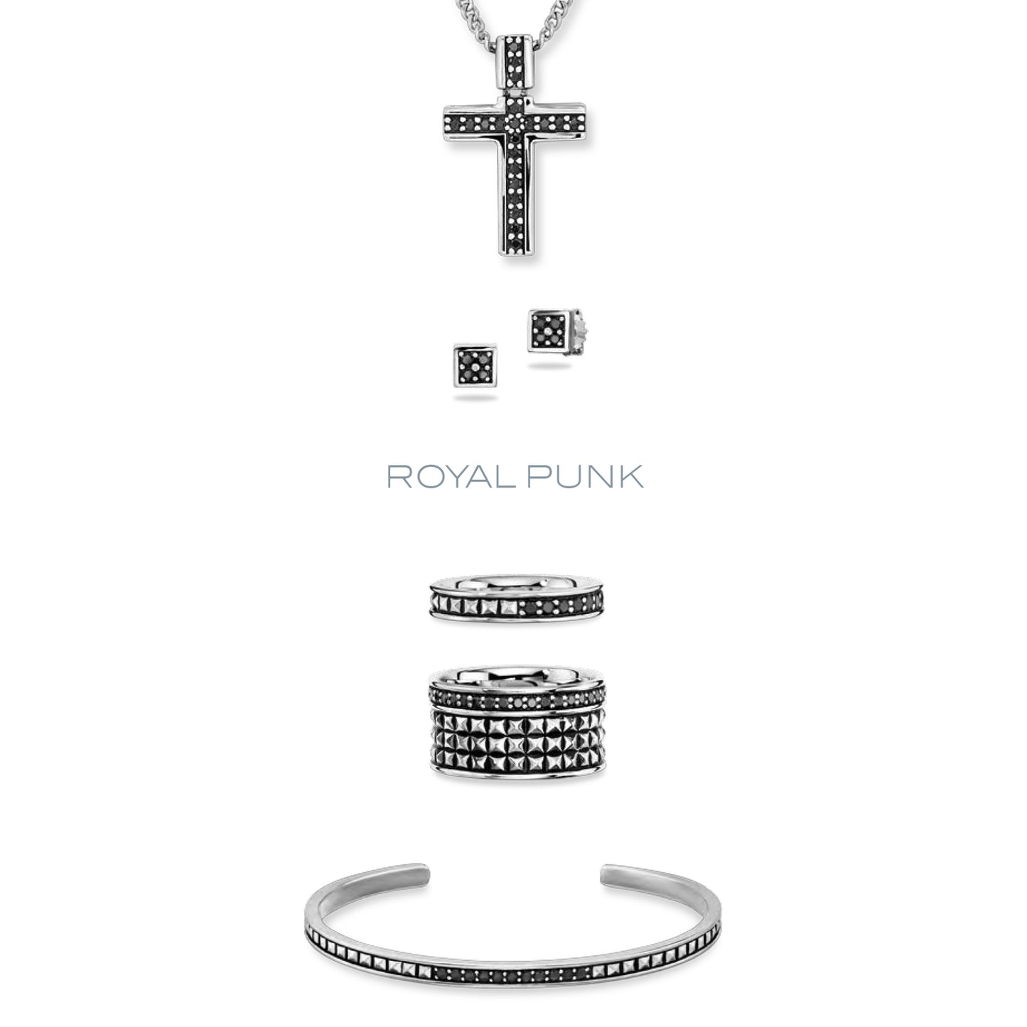 cai Anhänger mit Kette Flachpanzerkette 925/- Sterling Silber rhodiniert 55cm Spinell 0,378ct