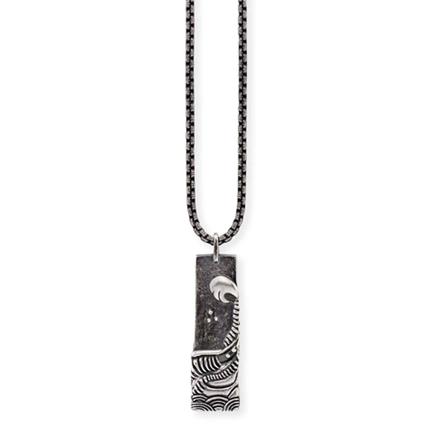 cai Anhänger mit Kette Venezianerkette 925/- Sterling Silber oxidiert 55cm ohne Stein
