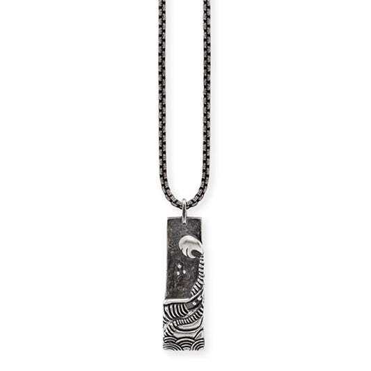 cai Anhänger mit Kette Venezianerkette 925/- Sterling Silber oxidiert 55cm ohne Stein