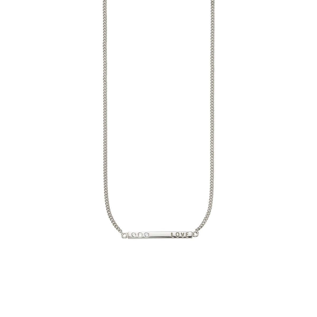 cai love Collier Flachpanzerkette 925/- Sterling Silber rhodiniert 42,0cm Zirkonia