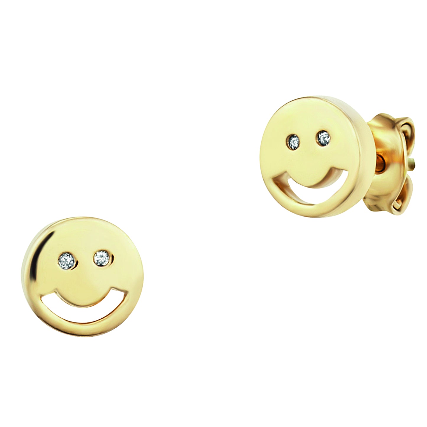 cai Ohrstecker 925/- Sterling Silber vergoldet 0,7cm Zirkonia