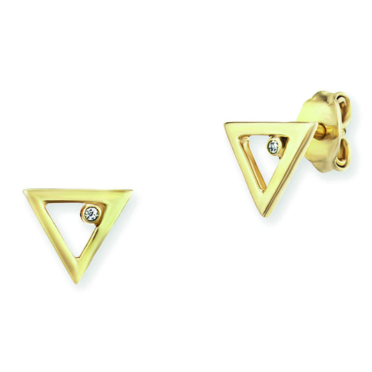 cai Ohrstecker 925/- Sterling Silber vergoldet 0,8cm Zirkonia