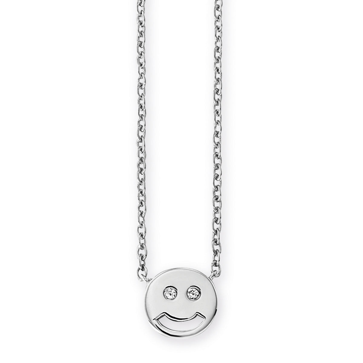 cai love Collier Ankerkette 925/- Sterling Silber rhodiniert 44,0cm Zirkonia