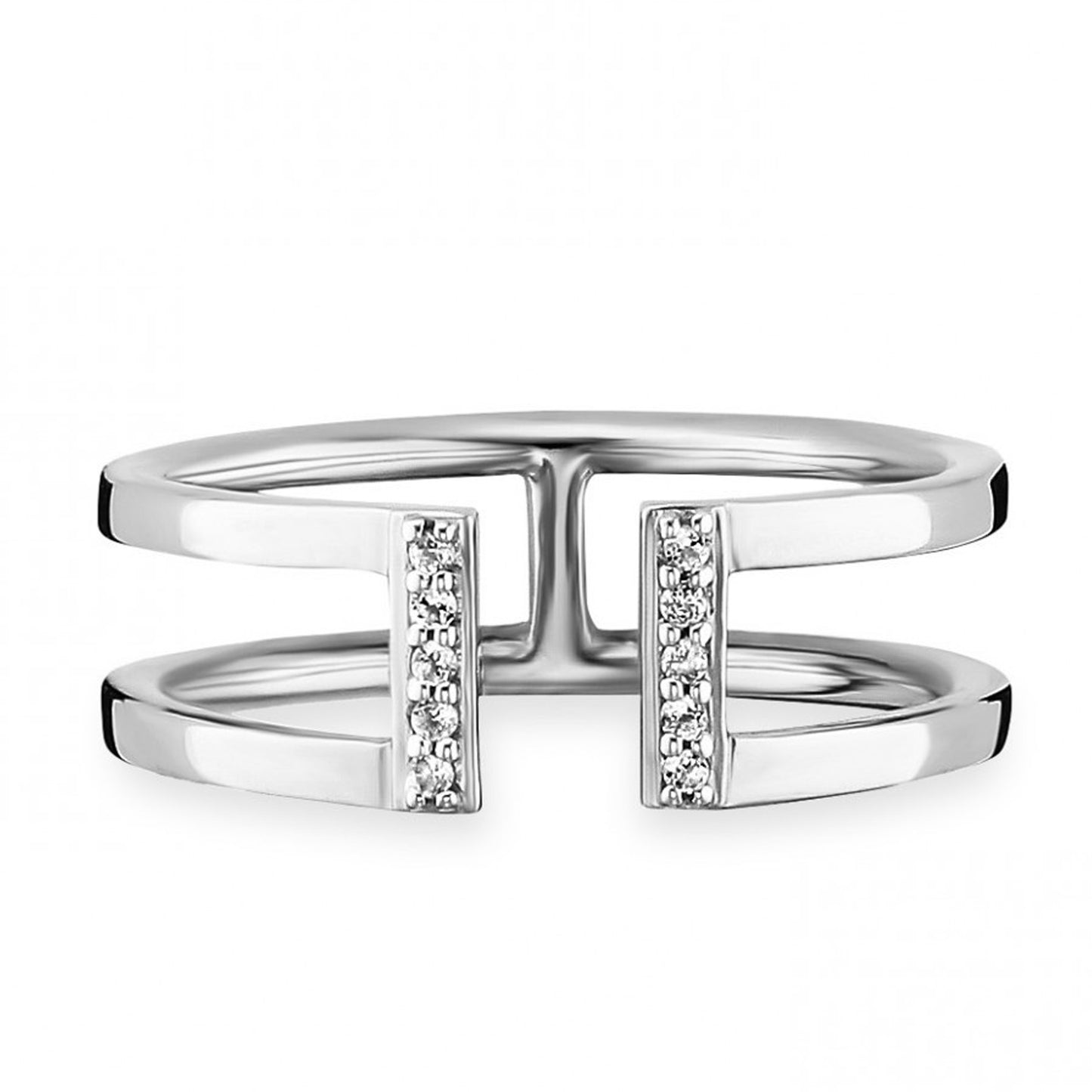 cai Ring 925/- Sterling Silber rhodiniert Topas 0,040ct