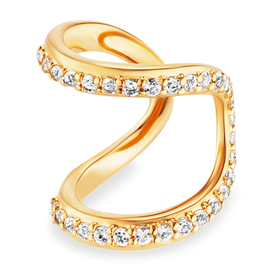 cai Ear Cuff 925/- Sterling Silber vergoldet 0,9cm Topas 0,124ct.