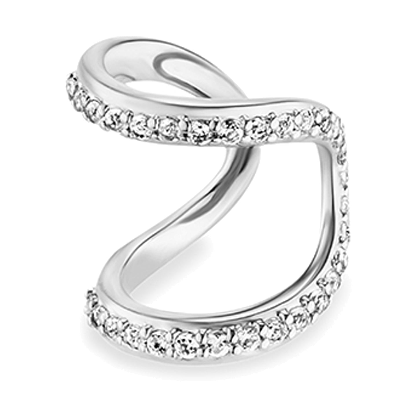 cai Ear Cuff 925/- Sterling Silber rhodiniert 0,9cm Topas 0,124ct.