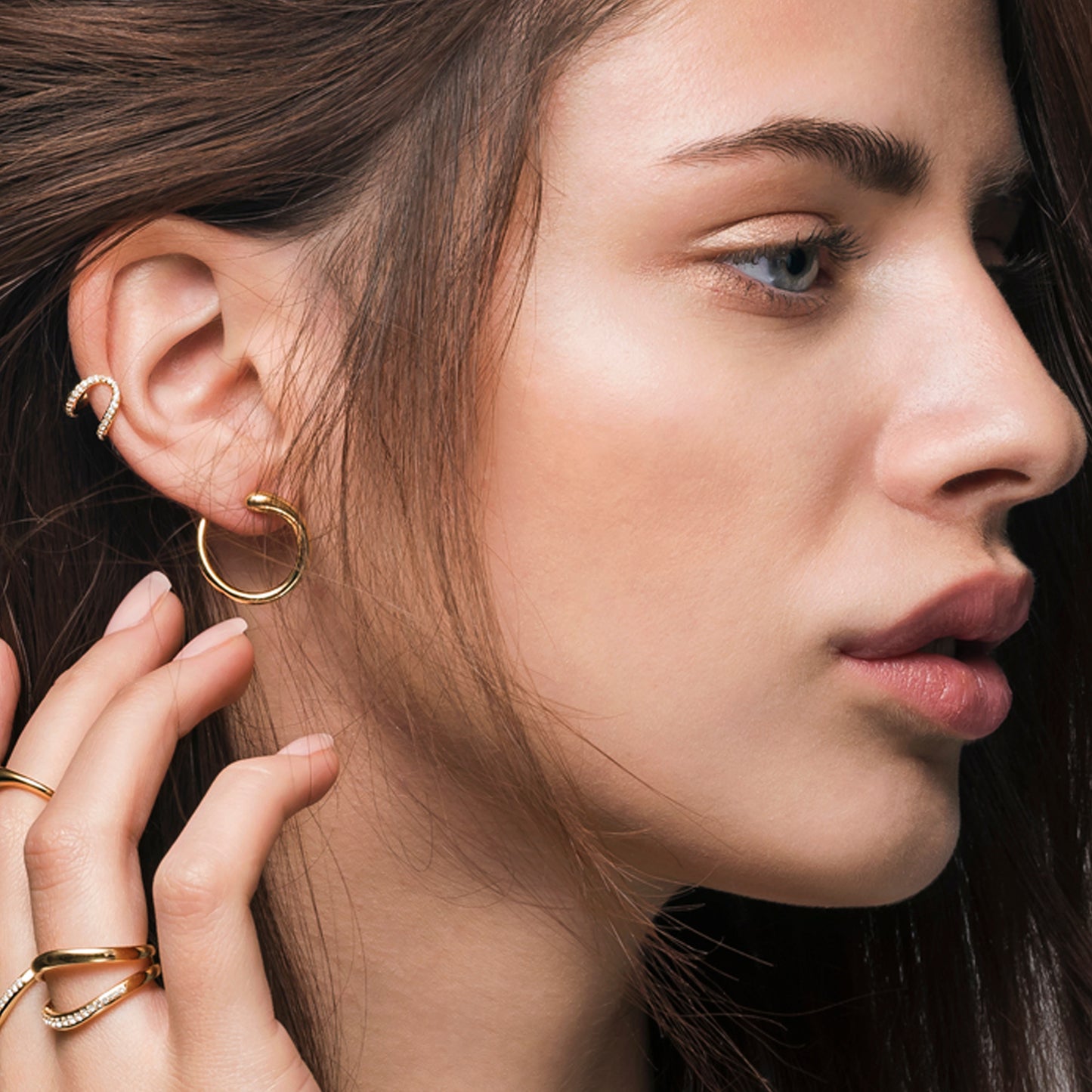 cai Creolen 925/- Sterling Silber rhodiniert 1,9cm ohne Stein