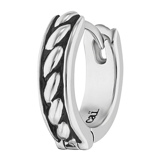 cai Single-Ohrring 925/- Sterling Silber rhodiniert 1,3cm ohne Stein