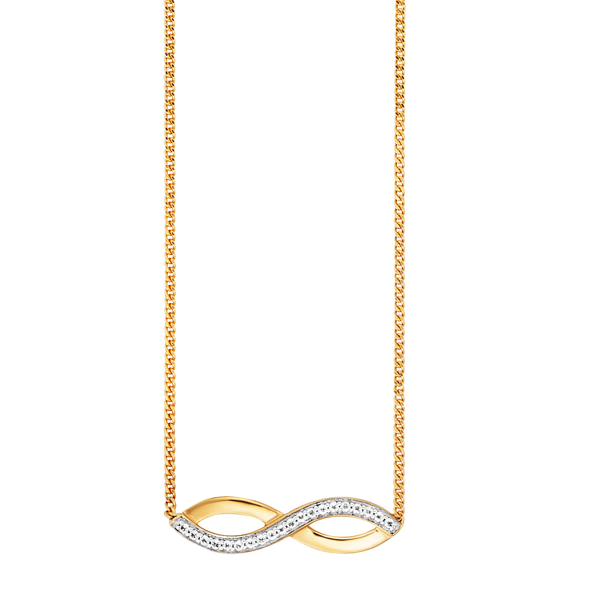 cai Collier Panzerkette 925/- Sterling Silber vergoldet (teil) 45,0cm Topas 0,096ct.