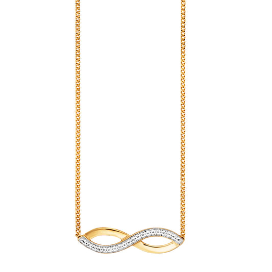 cai Collier Panzerkette 925/- Sterling Silber vergoldet (teil) 45,0cm Topas 0,096ct.