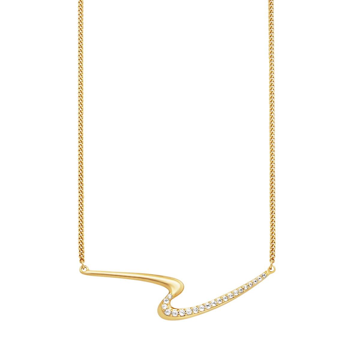 cai Collier Panzerkette 925/- Sterling Silber vergoldet 45,0cm Topas