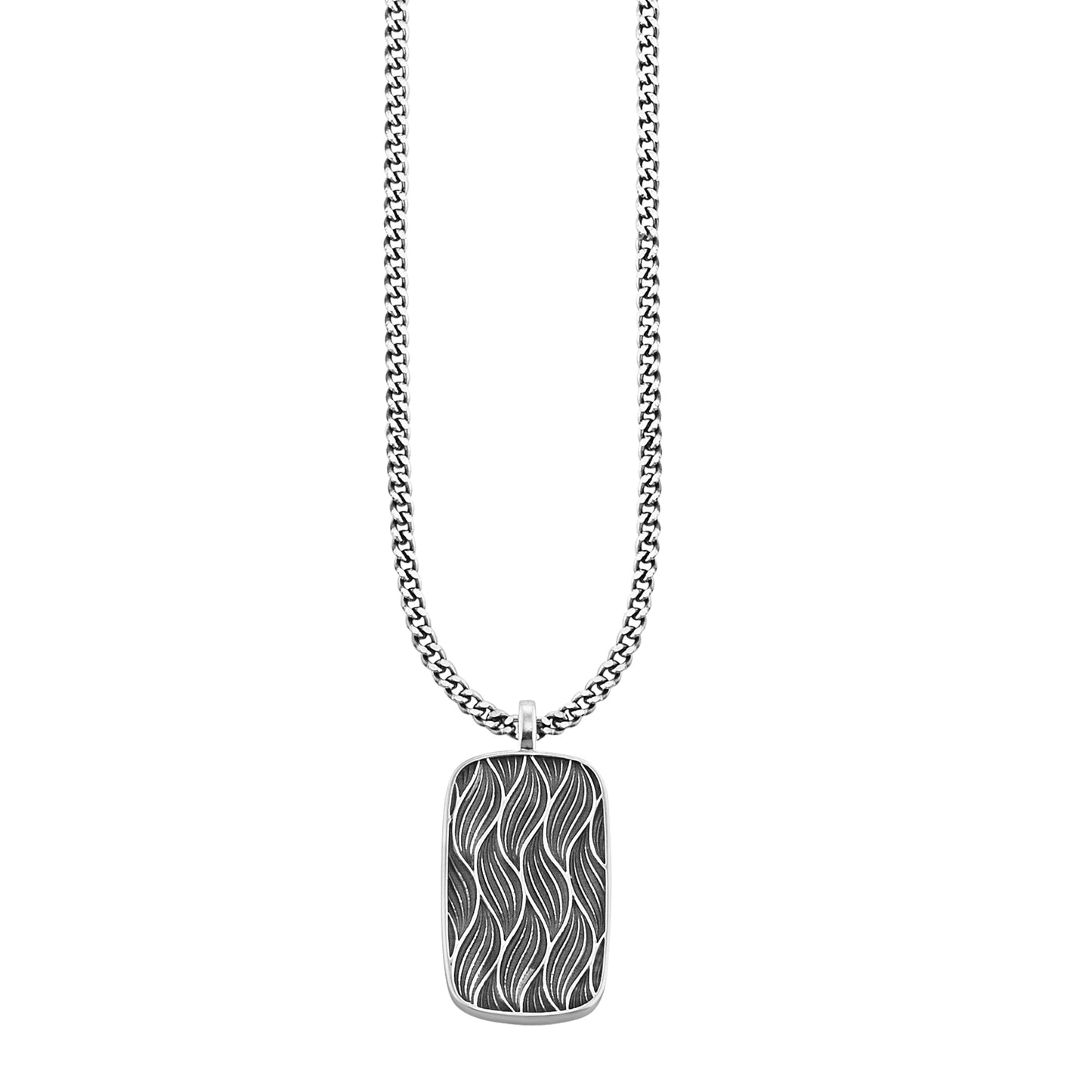 cai Anhänger mit Kette Panzerkette 925/- Sterling Silber rhodiniert 60cm ohne Stein