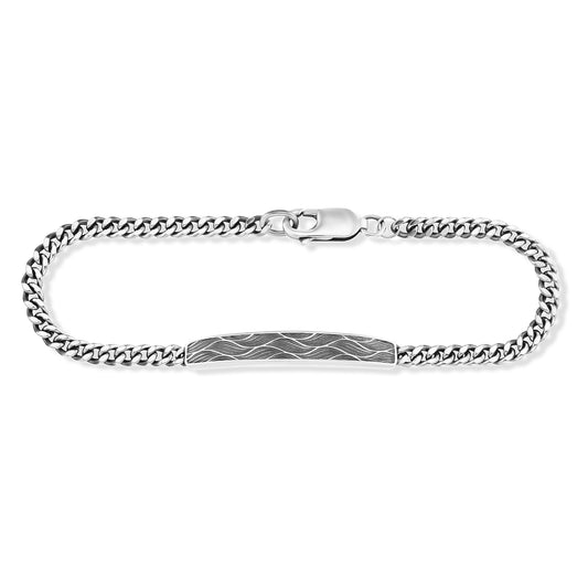 cai Armband Panzerkette 925/- Sterling Silber rhodiniert 19cm ohne Stein