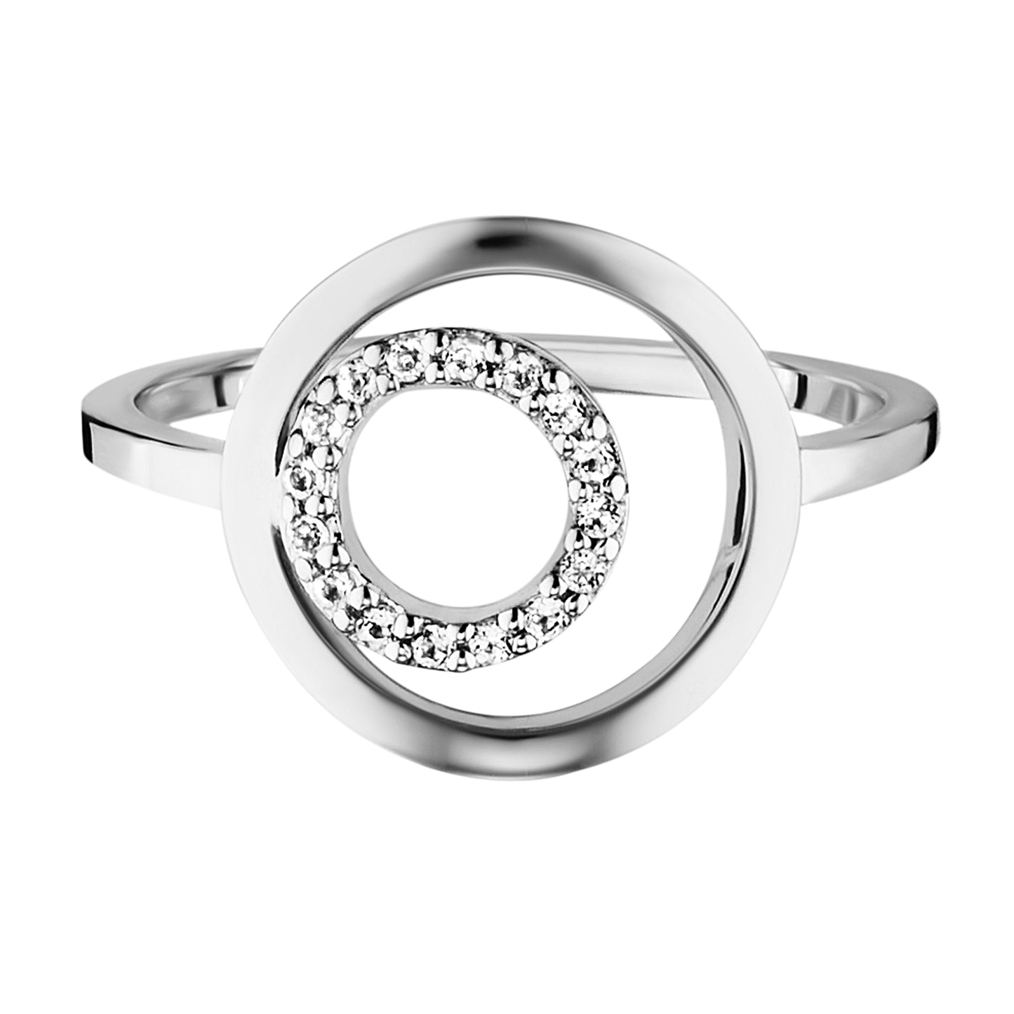 cai Ring 925/- Sterling Silber rhodiniert Weißtopas 0,08ct.