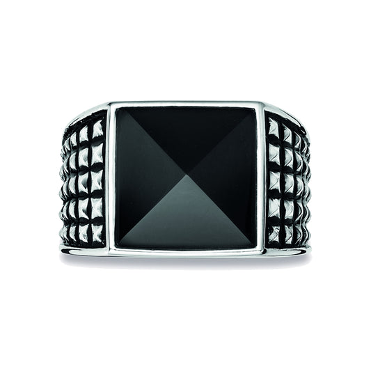 cai Ring 925/- Sterling Silber rhodiniert Onyx 4,500ct