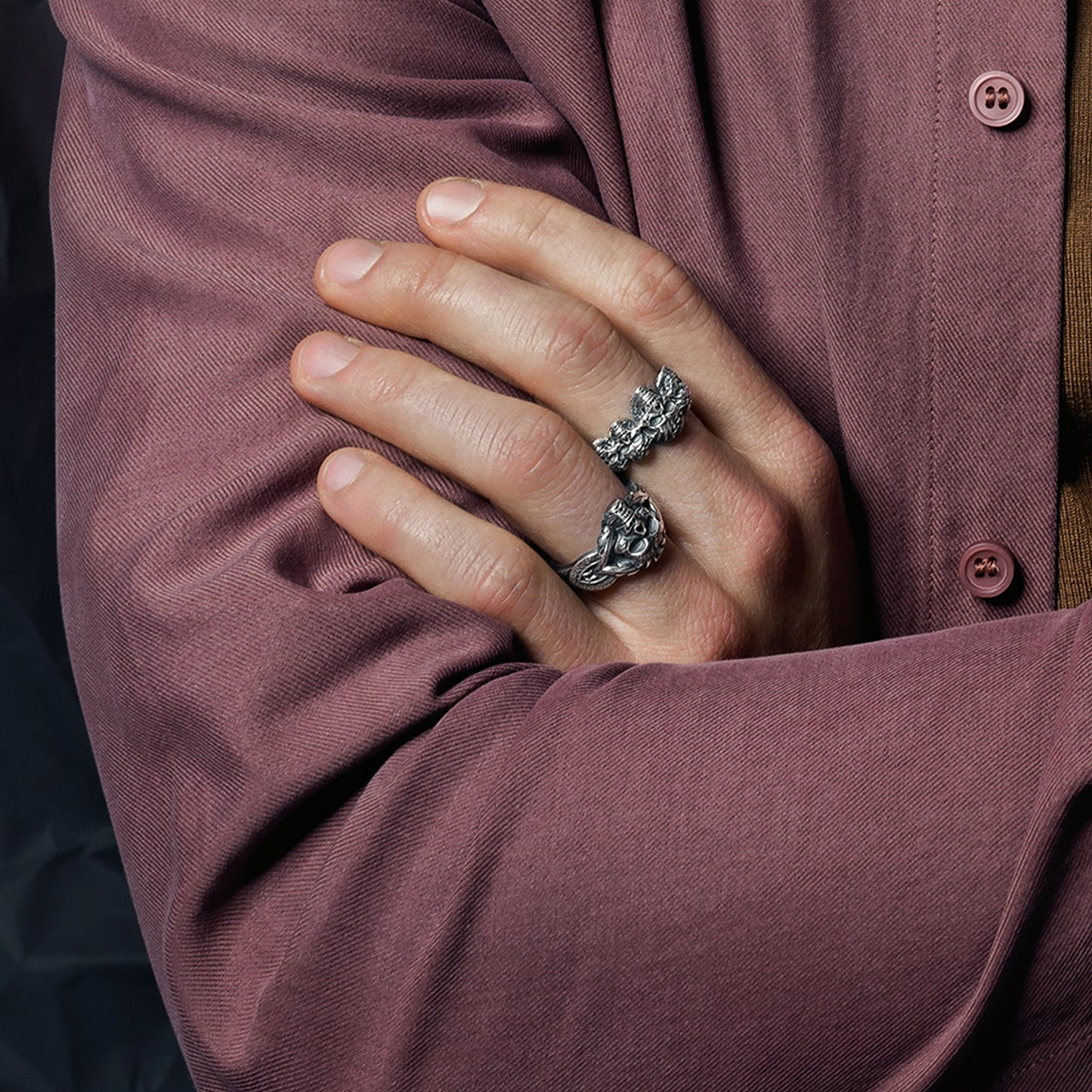 cai Ring 925/- Sterling Silber oxidiert ohne Stein