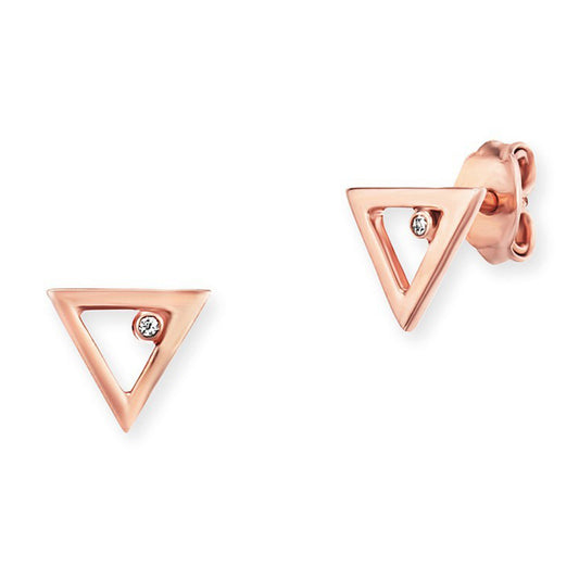 cai Ohrstecker 925/- Sterling Silber rotvergoldet 0,7cm Zirkonia