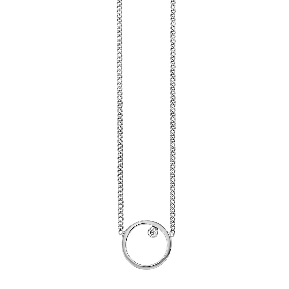 cai Collier Flachpanzerkette 925/- Sterling Silber rhodiniert 44,0cm Zirkonia