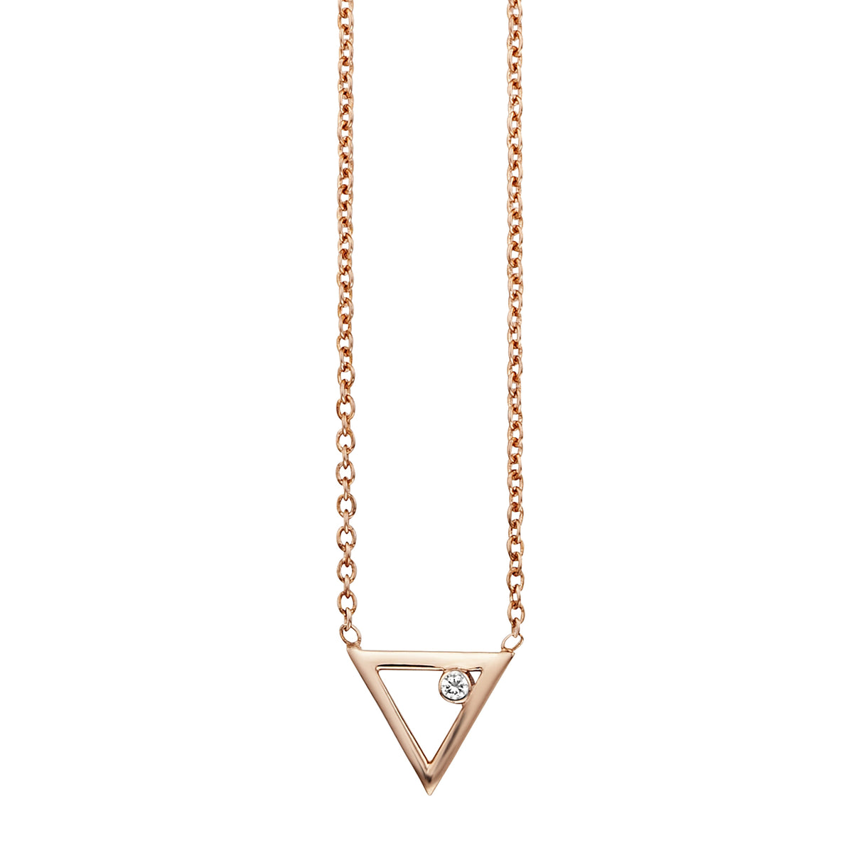 cai love Collier Flachpanzerkette 925/- Sterling Silber rotvergoldet 44,0cm Zirkonia