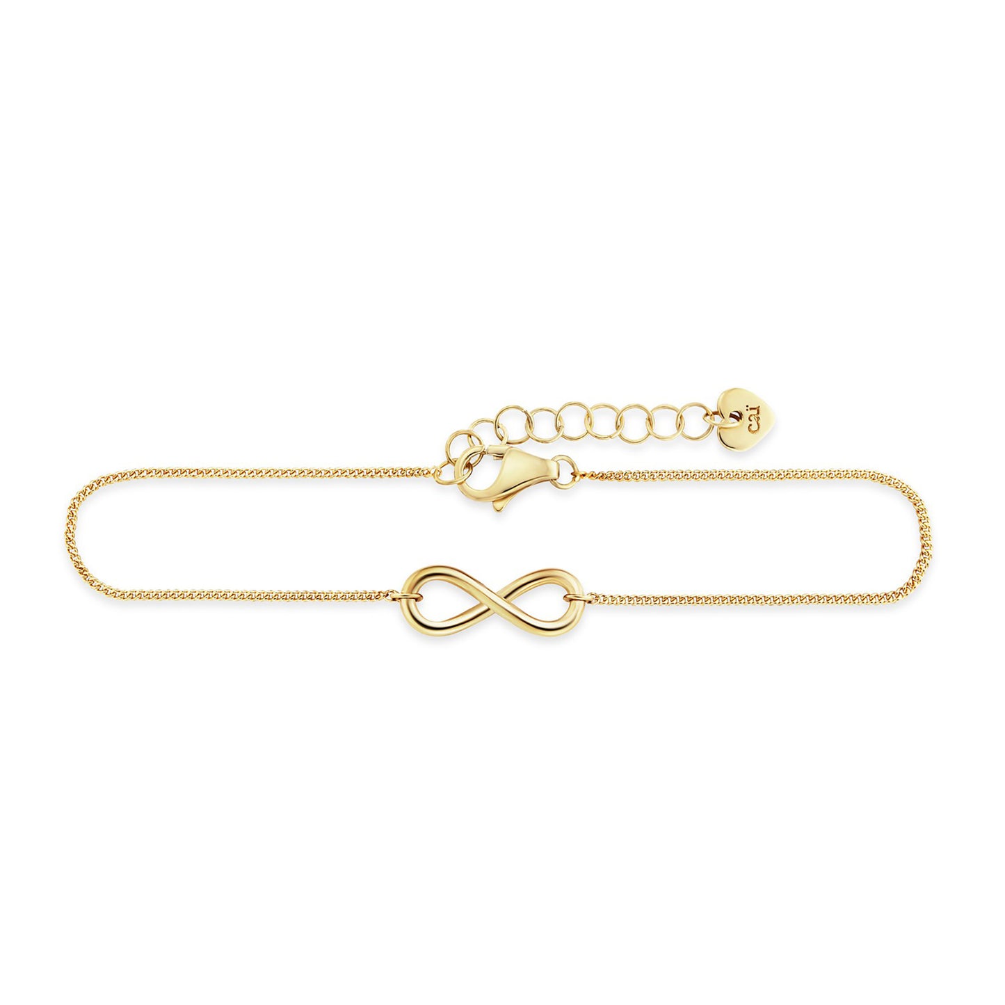 cai Armband Flachpanzerkette 925/- Sterling Silber vergoldet 19,0cm